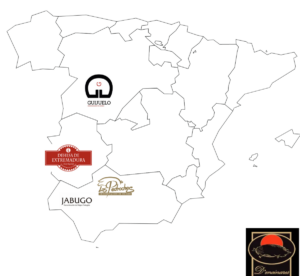 Mapa Denominaciones de Origen del Jamón Ibérico